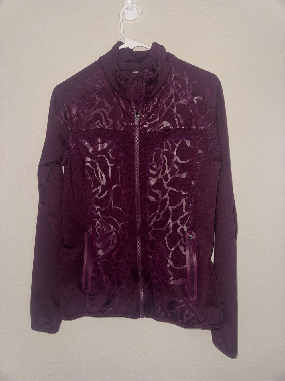 Fabletics Women's Zip Front Utility Jacket in Plum